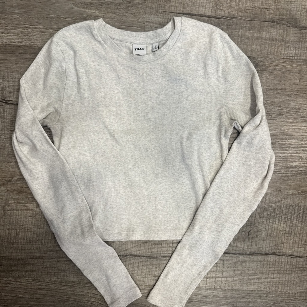 TNA Women's Light Gray Long Sleeve Top